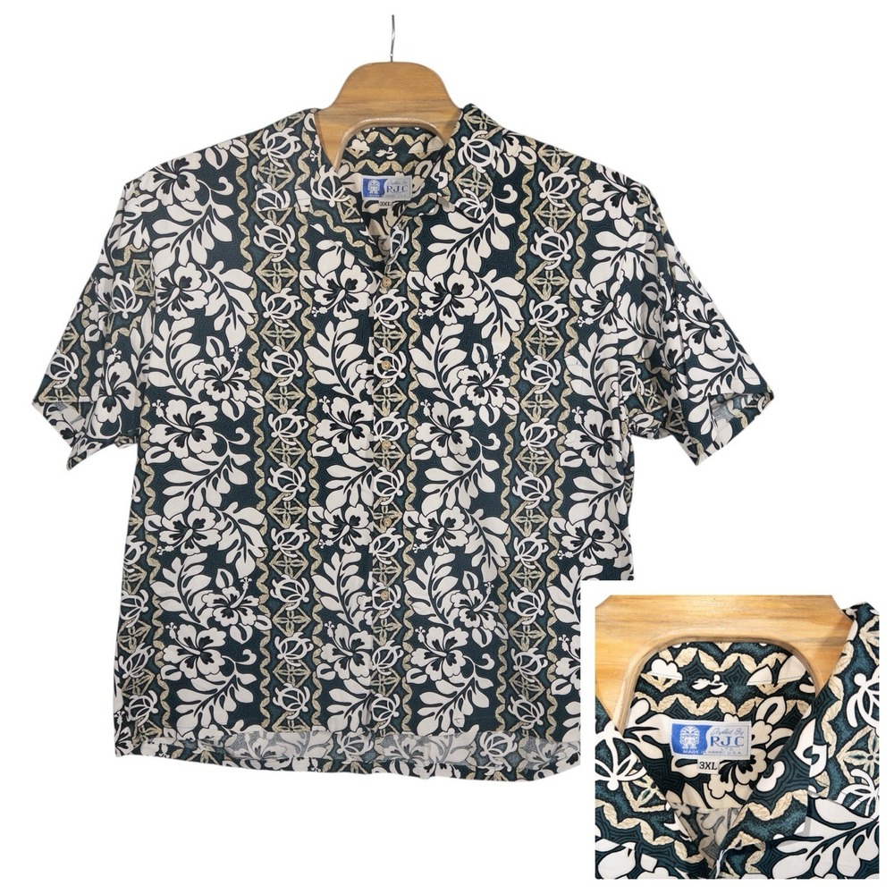 Styled By RJC Hawaiian Shirt Mens 3XL Made In USA Resort Wear Beach Vacation‎